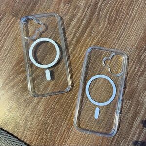 Clear Magnetic-Compatible iPhone 17 Cases with White MagCircle